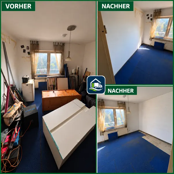 Entrümpelung eines Abstellzimmers vorher und nachher: Möbel, Sperrmüll und Hausrat entfernt – Lahn Service aus Wetzlar